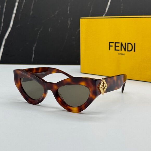 NEW FENDI FE40146I 53N HAVANA SUNGLASSES WOMEN FENDI - Picture 1 of 12